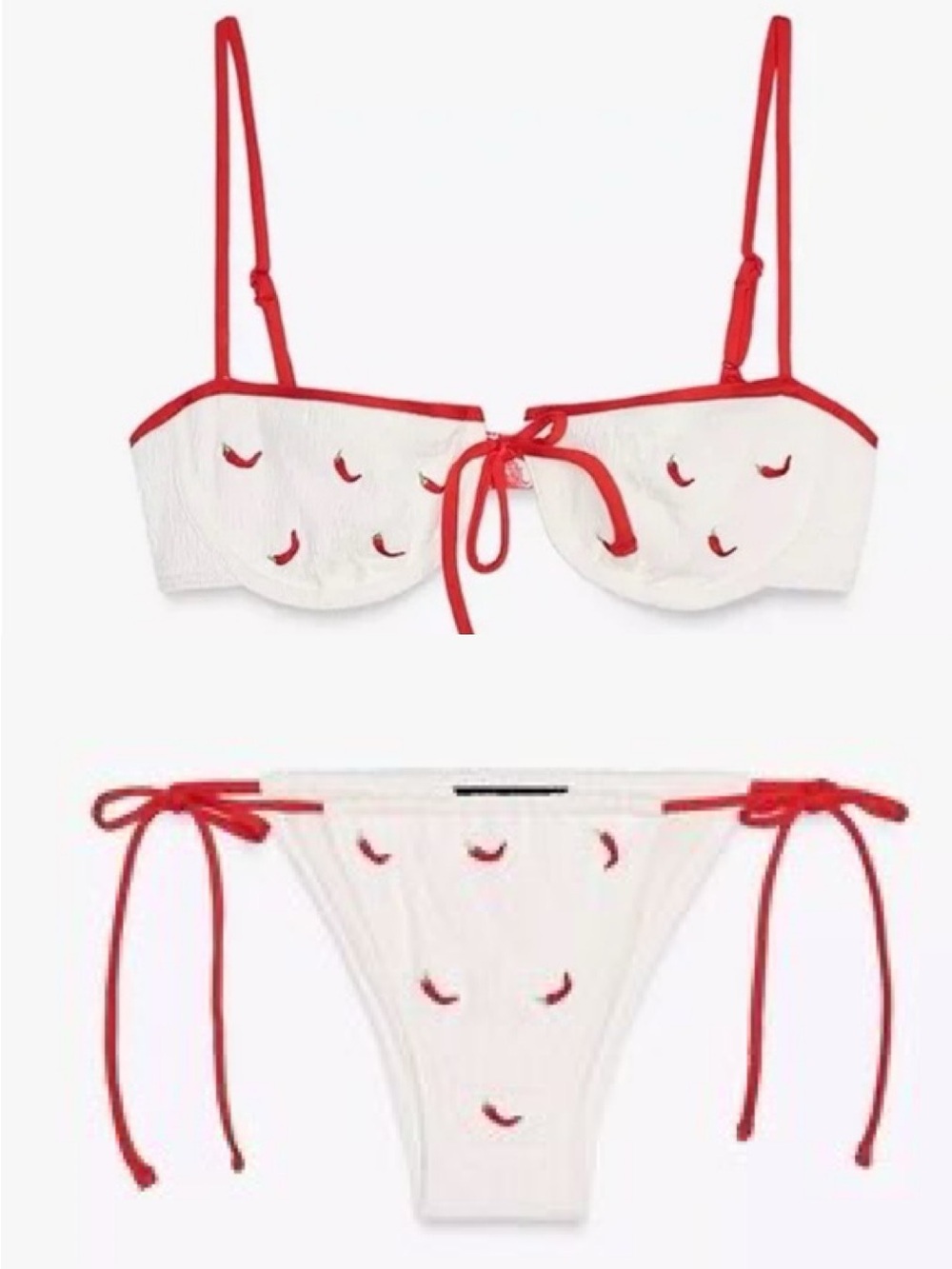 Zara Chili Pepper Underwire Bikini Top and Bottom Set